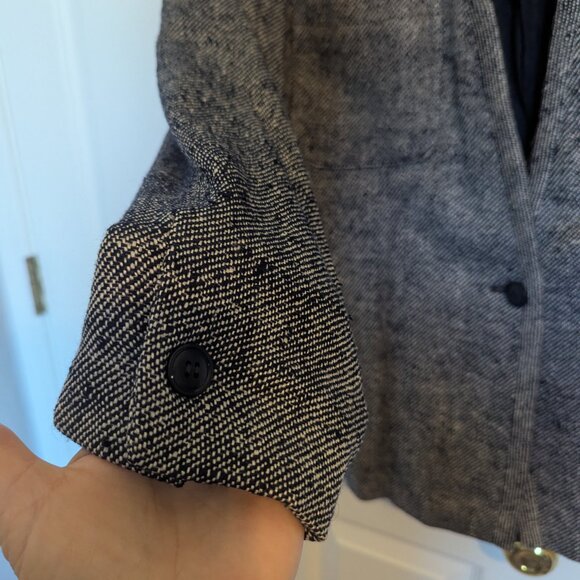 80s I Magnin and Anne Klein collaboration | Silk | Old Money | Blazer | Midnight - Picture 4 of 9